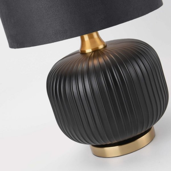 LIGHT PRESTIGE TAMIZA LAMPA STOŁOWA LAMPKA NOCNA CZARNO ZŁOTA DO SYPIALNI NA KOMODĘ DO SALONU