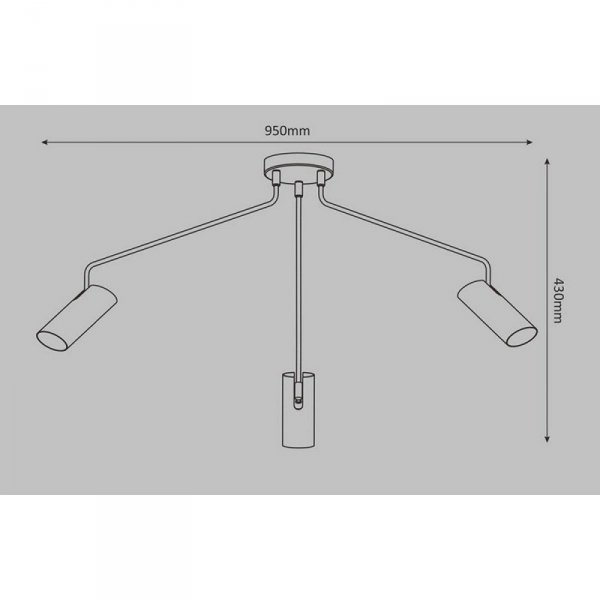 LAMPA SUFITOWA CZARNA NOWOCZESNA REFLEKTORY INDUSTRIALNA DO SALONU SYPIALNI POKOJU LIGHT PRESTIGE FUTURO LP-17001/3C BK