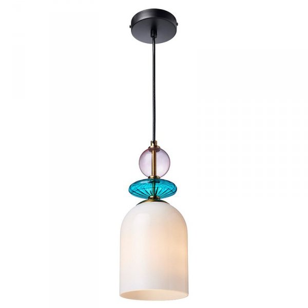 LAMPA WISZĄCA SZKLANA KOLOROWA BIAŁA NAD STÓŁ DO SALONU KUCHNI JADALNI  LIGHT PRESTIGE TROPEA LP-2004/1P M WH