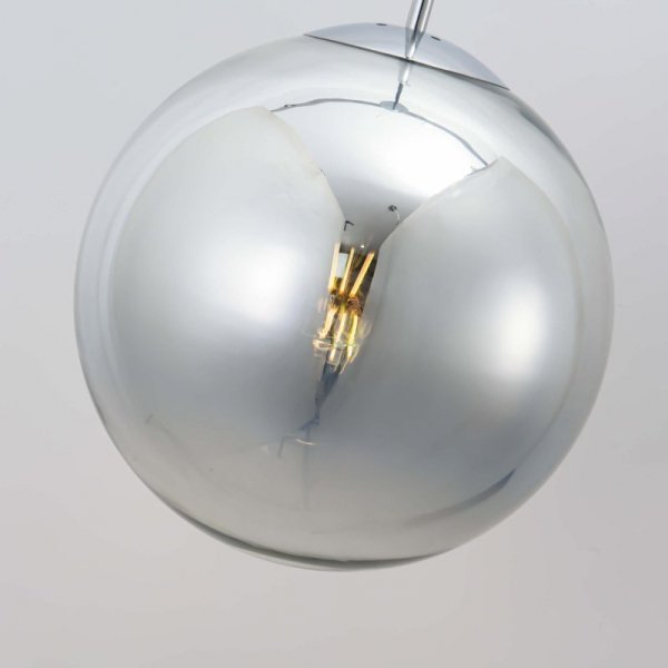 LAMPA WISZĄCA KULA CHROM SREBRNA 30CM SZKLANA LIGHT PRESTIGE PALLA LP-2844/1P CH