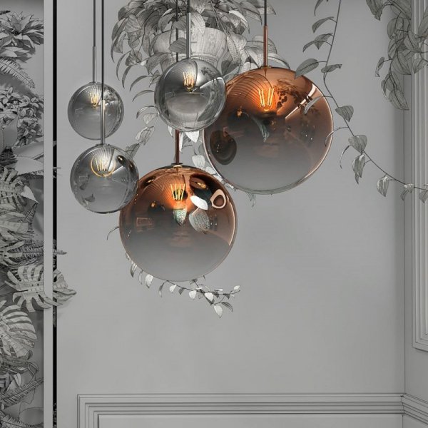 LAMPA WISZĄCA KULA MIEDZIANA 30CM SZKLANA LIGHT PRESTIGE PALLA LP-2844/1P MI DO SALONU POKOJU SYPIALNI