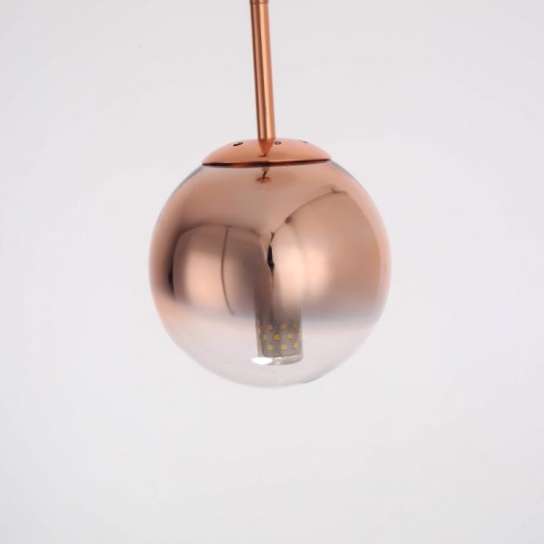LAMPA WISZĄCA KULA MIEDZIANA 15CM MAŁA SZKLANA LIGHT PRESTIGE PALLA LP-2844/1P S MI