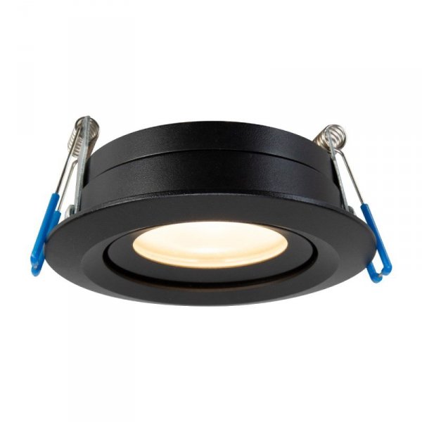 OPRAWKA HALOGENOWA WPUSZCZANA OCZKO OKRĄGŁE HERMETYCZNE RUCHOME REGULOWANE CZARNE DO ŁAZIENKI LIGHT PRESTIGE LAGOS IP65 LP-4425/1RM BK