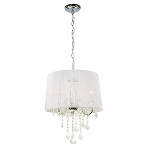 LAMPA WISZĄCA ABAŻUR Z KRYSZTAŁKAMI GLAMOUR DO SALONU SYPIALNI LIGHT PRESTIGE MONA LP-5005/3P 