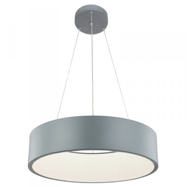 LAMPA WISZĄCA LED KOŁO OBRĘCZ RING SZARA 45CM DO SALONU KUCHNI NAD STÓŁ BARWA CIEPŁA 3000K LIGHT PRESTIGE MALAGA LP-622/1P