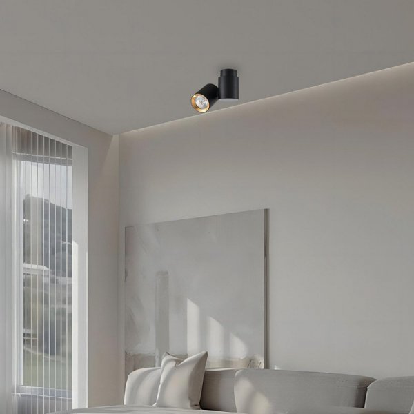 Reflektor Boston 1xGU10 czarno/złoty LP-741/1W BK/GD