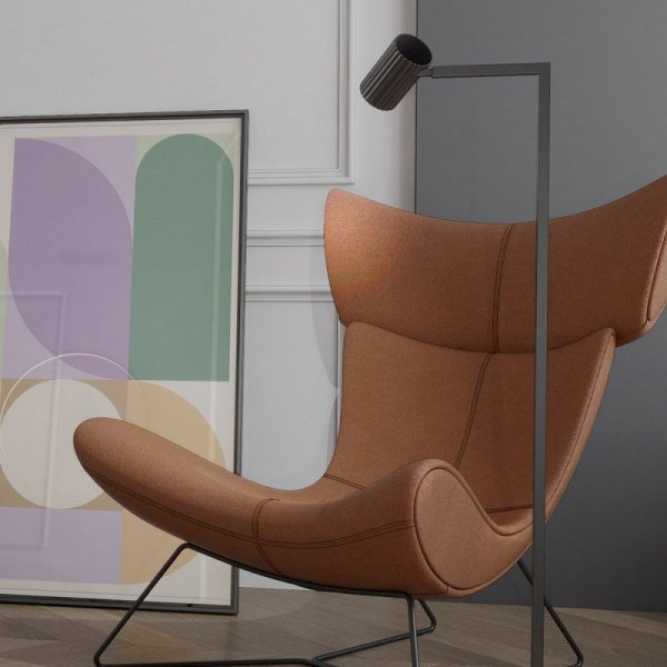 LAMPA PODŁOGOWA CZARNA STOJĄCA NOWOCZESNA PROSTA MINIMALISTYCZNA LIGHT PRESTIGE TOKIO LP-787/1F BK DO SALONU SYPIALNI