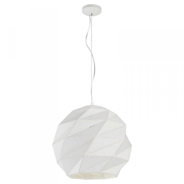 LAMPA WISZĄCA BIAŁA KULA DEKORACYJNA DO POKOJU SYPIALNI LIGHT PRESTIGE REUS  LP-8069/1P L WH