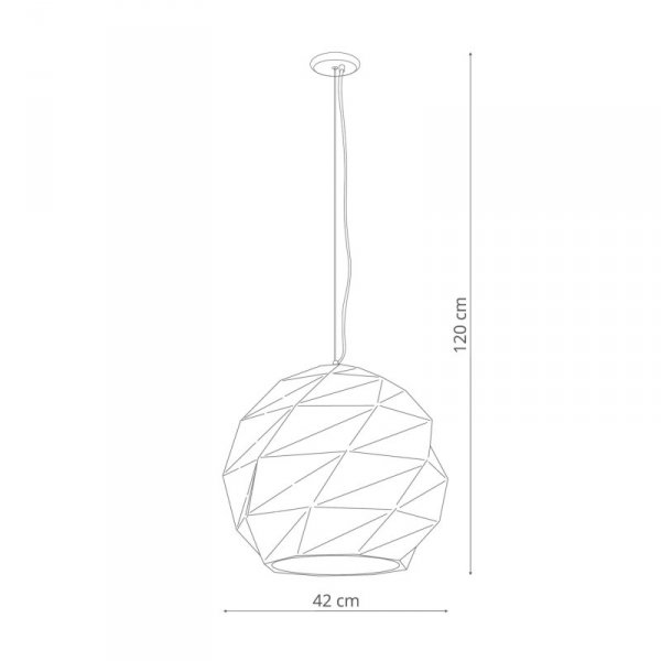 LAMPA WISZĄCA BIAŁA KULA DEKORACYJNA DO POKOJU SYPIALNI LIGHT PRESTIGE REUS  LP-8069/1P L WH