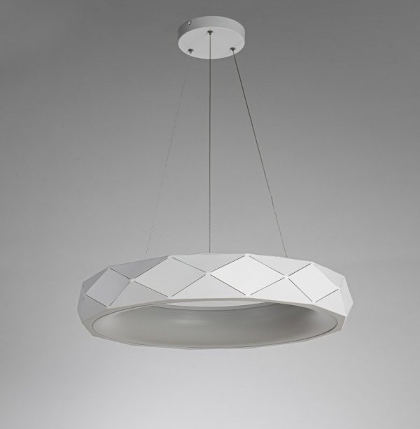 LAMPA WISZĄCA BIAŁA RING KOŁO OBRĘCZ DEKORACYJNA LED OKRĄGŁA DO SALONU SYPIALNI POKOJU LIGHT PRESTIGE REUS LP-8069/1P LED WH