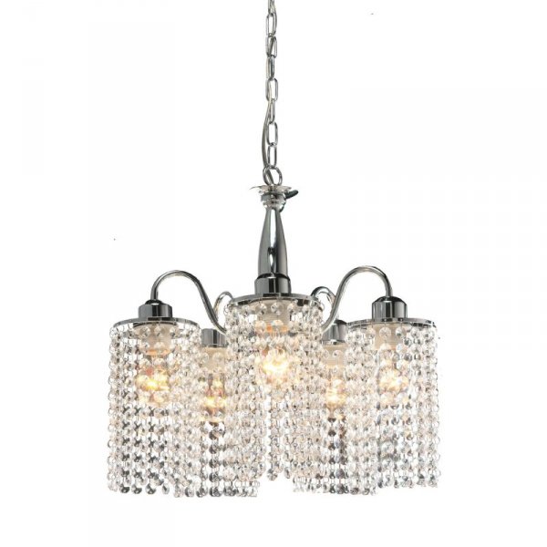 Lampa wisząca BRIGHT STAR 5xE27 srebrna/transparentna LP-812/5P