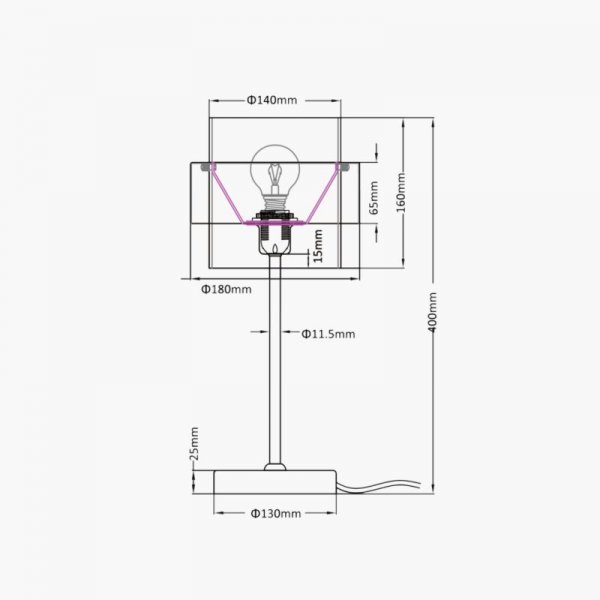 LAMPKA NOCNA STOŁOWA ZŁOTA Z GRAFITOWYM KLOSZEM NOWOCZESNA LIGHT PRESTIGE MIELE LP-866/1T SM/GD