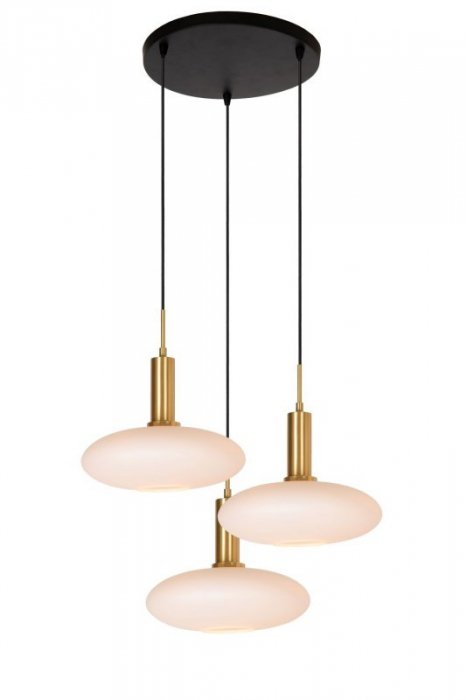 LAMPA WISZĄCA SZKLANA CZARNO ZŁOTA DO SALPNU JADALNI LUCIDE SINGALA 25413/13/02