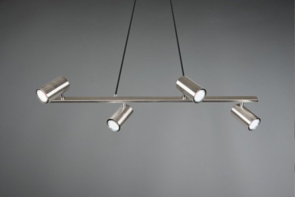 LAMPA WISZĄCA NAD STÓŁ DO KUCHNI JADALNI Z REGULOWANYMI KLOSZAMI REFLEKTORKI NIKIEL MATOWY SREBRNA MARLEY 302400407 TRIO