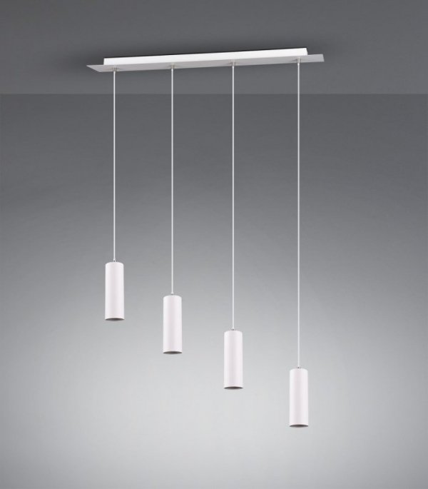 LAMPA WISZĄCA BIAŁA NA LISTWIE TUBY DO JADALNI KUCHNI NAD STÓŁ MARLEY 312400401 TRIO