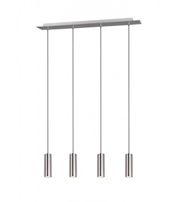 LAMPA WISZĄCA TUBY NAD STÓŁ BAR WYSPĘ SREBRNE MATOWE NIKIEL NOWOCZESNA DO SALONU JADALNI KUCHNI MARLEY 312400407 TRIO