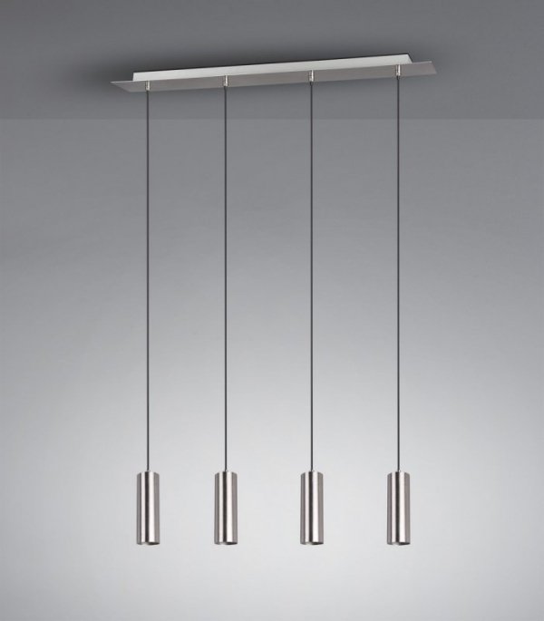 LAMPA WISZĄCA TUBY NAD STÓŁ BAR WYSPĘ SREBRNE MATOWE NIKIEL NOWOCZESNA DO SALONU JADALNI KUCHNI MARLEY 312400407 TRIO