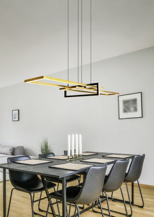 LAMPA WISZĄCA LED MATOWY MOSIĄDZ ZŁOTY NOWOCZESNA DO SALONU JADALNI NAD STÓŁ BARWA CIEPŁA 3000K SALINAS 320310308 TRIO