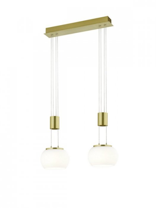 LAMPA WISZĄCA LED NAD STÓŁ Z REGULOWANĄ WYSOKOŚCIĄ ZŁOTA MOSIĄDZ MATOWY DO JADALNI KUCHNI  MADISON 342010208 TRIO