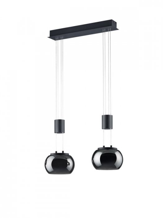 LAMPA WISZĄCA LED NAD STÓŁ DO KUCHNI JADALNI Z REGULOWANĄ WYSOKOŚCIĄ GRAFITOWE KLOSZE BARWA CIEPŁA  MADISON 342010232 TRIO