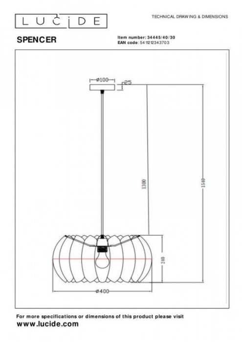 LAMPA NOWOCZESNA FILCOWA KLOSZ Z FILCU DO SALONU SYPIALNI LUCIDE SPENCER 34445/40/30