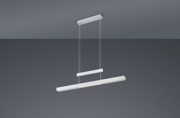 LAMPA WISZĄCA NAD STÓŁ LED NOWOCZESNA SREBRNA SZCZOTKOWANE ALUMINIUM DO JADALNI KUCHNI TRAJAN 375310507 TRIO