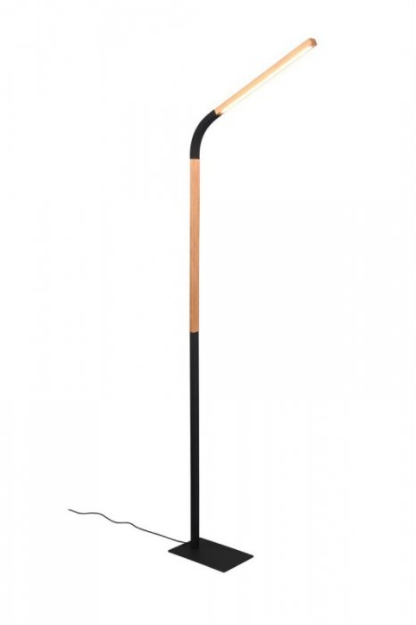 LAMPA PODŁOGOWA LED NOWOCZESNA Z DREWNEM DO SALONU POKOJU NORRIS 445210132 TRIO