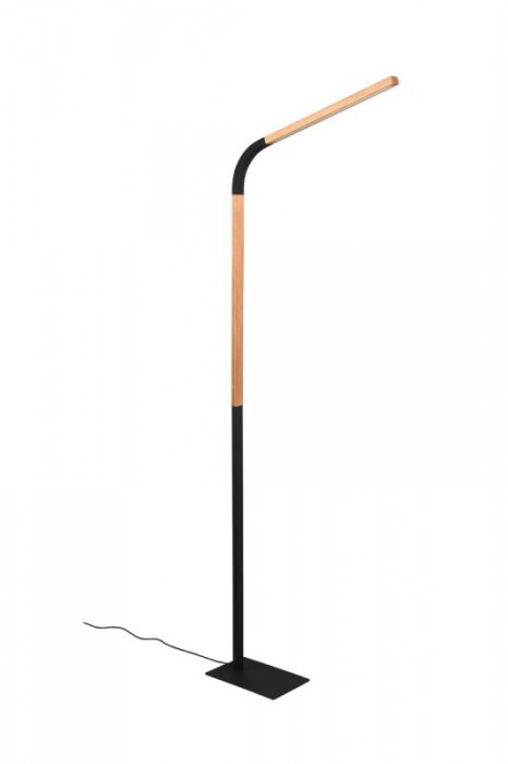 LAMPA PODŁOGOWA LED NOWOCZESNA Z DREWNEM DO SALONU POKOJU NORRIS 445210132 TRIO