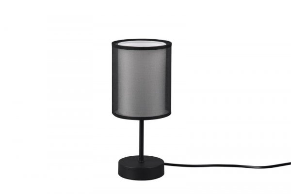 LAMPKA STOŁOWA NOCNA CZARNA Z ABAŻUREM BURTON 511400132 TRIO