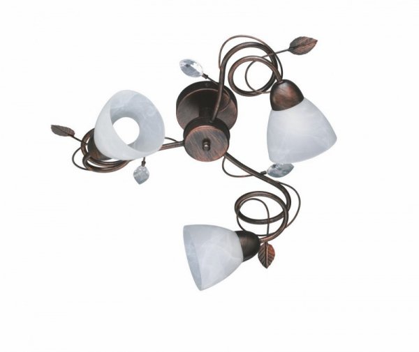 LAMPA SUFITOWA PLAFON KLASYCZNA RUSTYKALNA BRĄZ RDZAWY DO SALONU SYPIALNI TRADITIO 600700328 TRIO