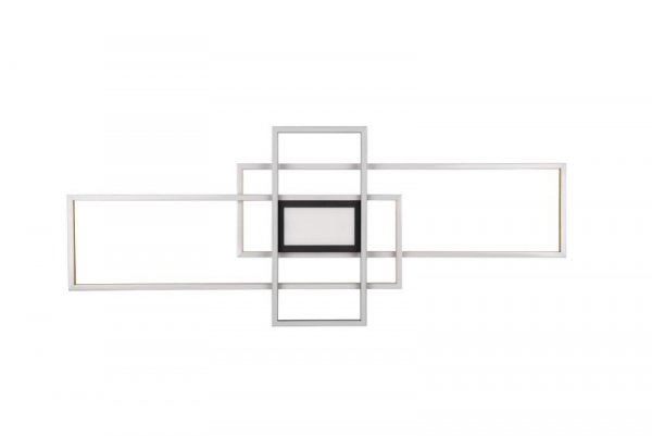 LAMPA SUFITOWA LED MOSIĄDZ MATOWY ZŁOTY NA PILOTA NOWOCZESNA PLAFON RAMKI PROSTOKĄTY KWADRATY DO SALONU KUCHNI SYPIALNI  IRVINE 620010408 TRIO