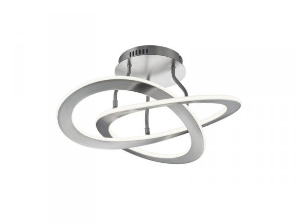PLAFON LAMPA SUFITOWA LED RINGI NIKIEL MATOWYSREBRNY NOWOCZESNA DO SALONU SYPIALNI BARWA CIEPŁA 3000K OAKLAND 621710107 TRIO