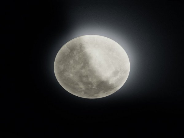 PLAFON LAMPA SUFITOWA IMITUJĄCA WYGLĄDAJĄCA JAK KSIĘŻYC DEKORACYJNY LUNAR 627514000 TRIO Z PILOTEM ZDALNEGO STEROWANIA 