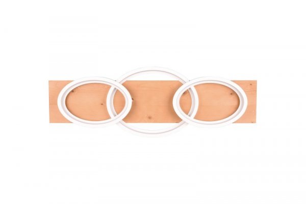 LAMPA SUFITOWA PLAFON DREWNIANY LED NOWOCZESNY KOŁA RINGI OBRĘCZE BIAŁE EKO NATURAL DO SALONU SYPIALNI KUCHNI BARCA 641110331 TRIO