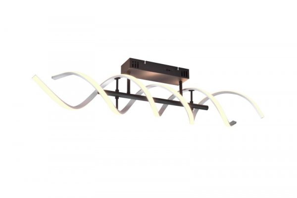 LAMPA SUFITOWA CZARNO SREBRNA SALONU NOWOCZESNA FALA LED ALUMINIUM SZCZOTKOWANE SEQUENCE 641810205 TRIO