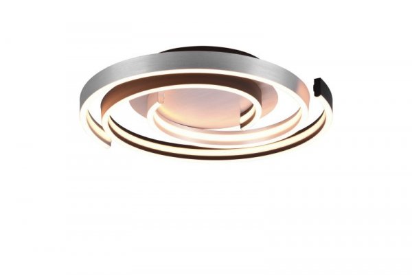 PLAFON NOWOCZESNY LED CZARNO SREBRNY SZCZOTKOWANE ALUMINIUM DO SALONU SYPIALNI CAYA 641910205 TRIO