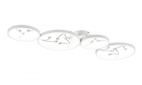 LAMPA SUFITOWA LED BIAŁA NOWOCZESNA Z KRYSZTAŁKAMI DEKORACYJNA DO SALONU SYPIALNI POKOJU GROOVY 642110431 TRIO