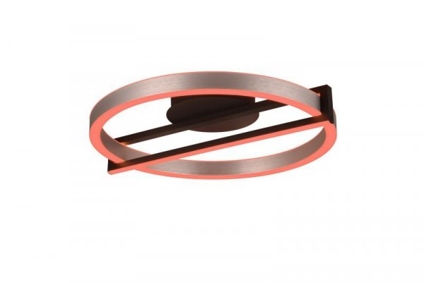 PLAFON LED NOWOCZESNY CZARNY SREBRNY RING NA PILOTA RGB ZMIENNA BARWA ŚWIATŁA ŚCIEMNIALNA DO SALONU SYPIALNI POKOJU THOMPSON 653810305 TRIO