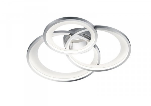PLAFON LED KOŁA RINGI CHROM SREBRNY DO SALONU SYPIALNI KUCHNI BARWA CIEPŁA 3000K GRANADA 673810306 TRIO