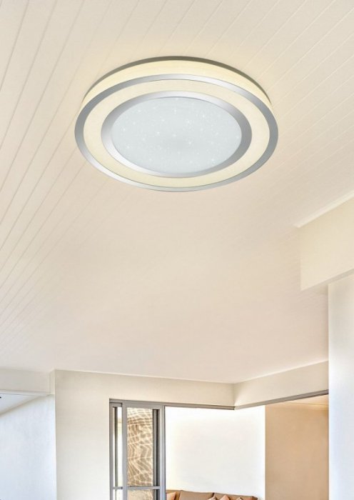 LAMPA SUFITOWA PLAFON OKRĄGŁY NA PILOTA STEROWANY PILOTEM NOWOCZESNY DO SALONU KUCHNI SYPIALNI NORIAKI 679210106 TRIO