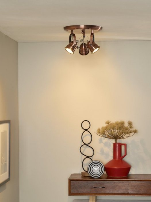 LAMPA PLAFON SPOT REFLEKTOR MIEDZIANA LUCIDE CIGAL 77974/15/17
