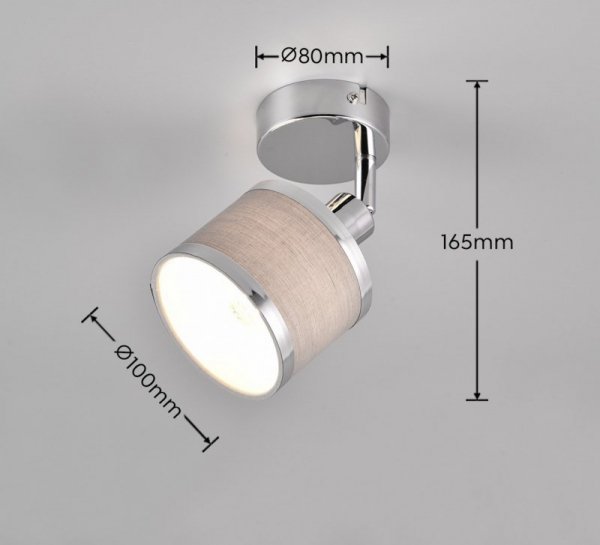 KINKIET PLAFON SPOT REFLEKTOR CHROM Z ABAŻUREM DO SALONU POKOJU SYPIALNI AROSA 812100106 TRIO