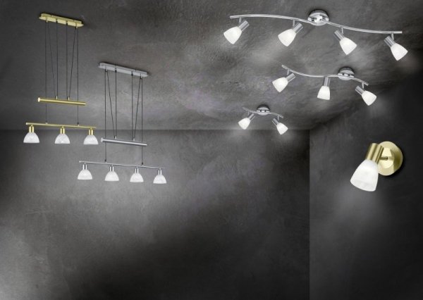 LAMPA SUFITOWA PLAFON SPOT SATYNA SREBRNY MATOWY REGULOWANA DO POKOJU KUCHNI LEVISTO 871010207 TRIO