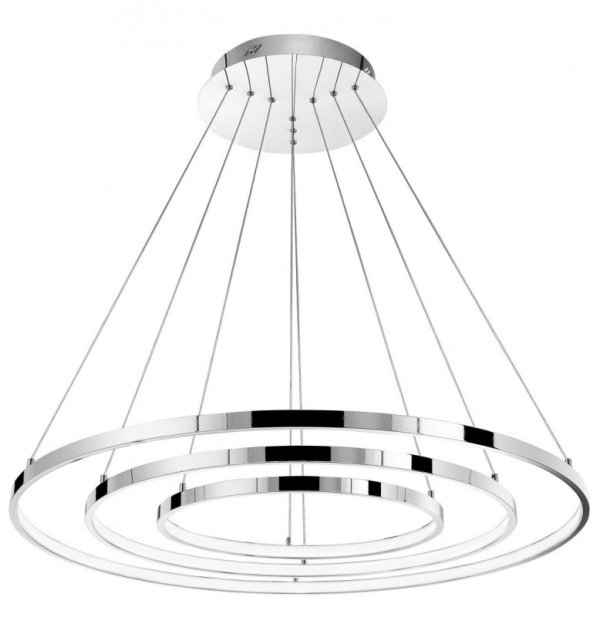 LAMPA WISZĄCA CHROM KOŁA RINGI OBRĘCZE SREBRNE NOWOCZESNA DO SALONU JADALNI KUCHNI LUCES EXCLUSIVAS LOBOS LE41669