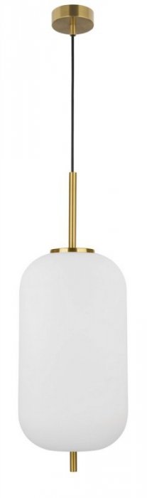 LAMPA WISZĄCA ZŁOTA NOWOCZESNA Z BIAŁYM KLOSZEM DO SALONU SYPIALNI KUCHNI JADALNI LUCES EXCLUSIVAS PILAR LE41755