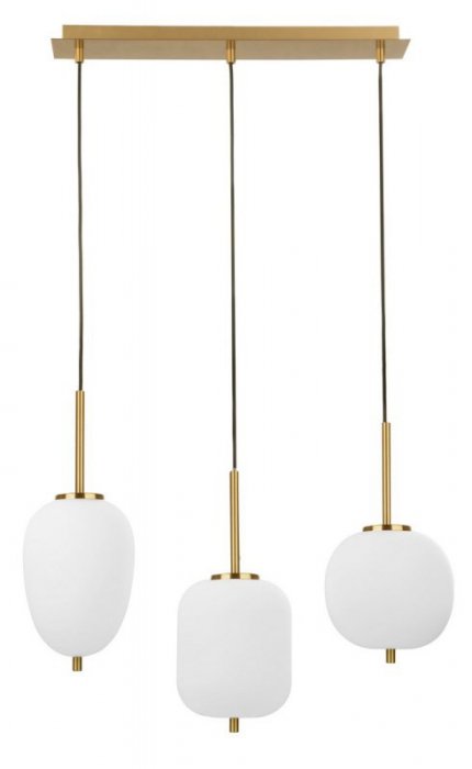 LAMPA WISZĄCA ZŁOTA NOWOCZESNA Z BIAŁYM KLOSZEM DO SALONU SYPIALNI KUCHNI JADALNI LUCES EXCLUSIVAS PILAR LE41760