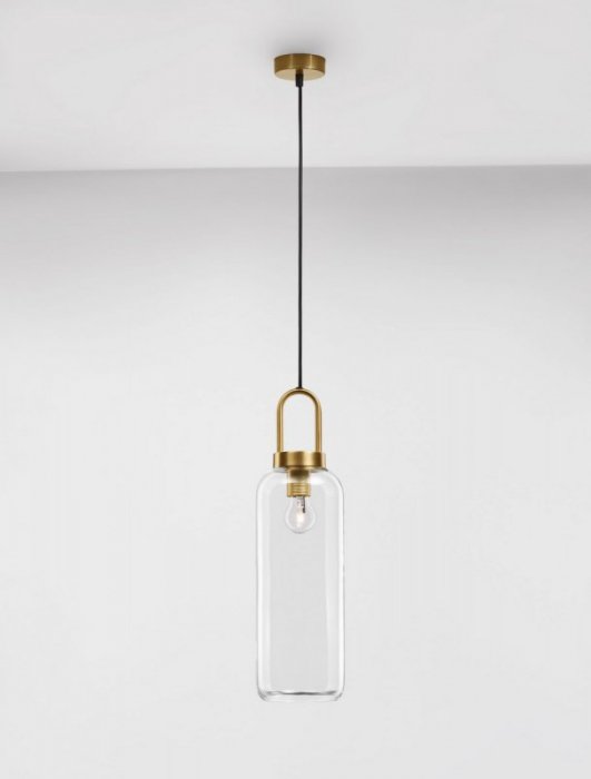 LAMPA WISZĄCA SZKLANA ZŁOTA MOSIĄDZ DO SALONU KUCHNI JADALNI NAD STÓŁ LUCES EXCLUSIVAS BANES LE42652