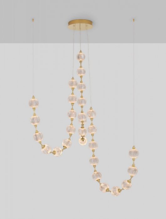 NOWOCZESNA LAMPA WISZĄCA ZŁOTA KULE AKRYLOWE GLAMOUR DESINGERSKA DO SALONU LUCES EXCLUSIVAS CANA LE42697
