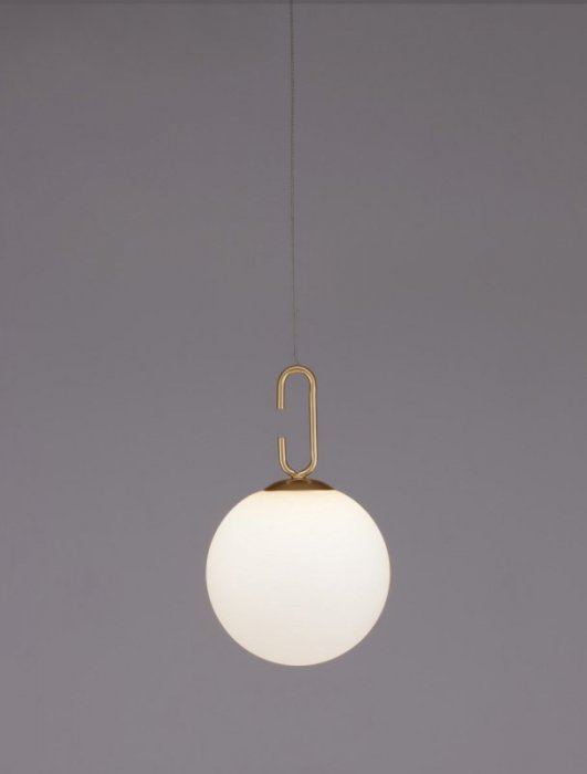 LAMPA WISZĄCA ZŁOTA SATYNA BIAŁA SZKLANA KULA KULE SZKLANE MLECZNE DO SALONU SYPIALNI KUCHNI LUCES EXCLUSIVAS YARA LE42733