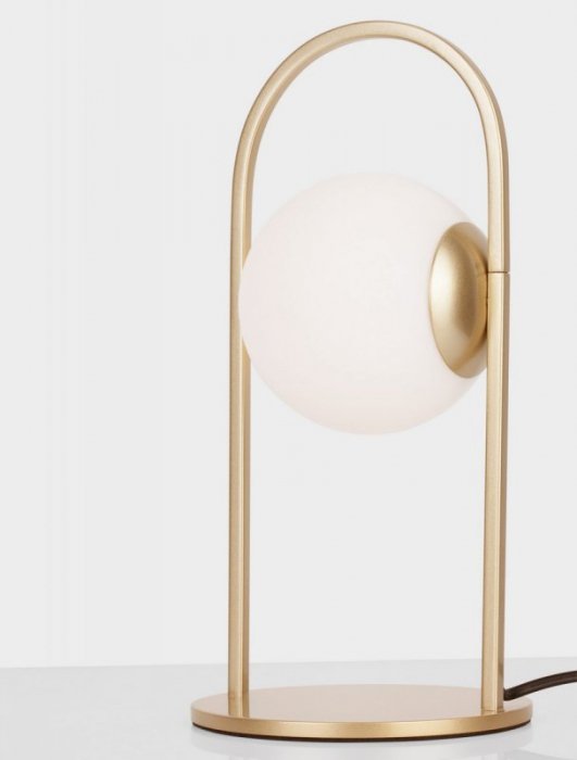 LAMPKA STOŁOWA NOCNA ZŁOTA KULA BIAŁA SZKLANA LUCES EXCLUSIVAS YARA LE42734